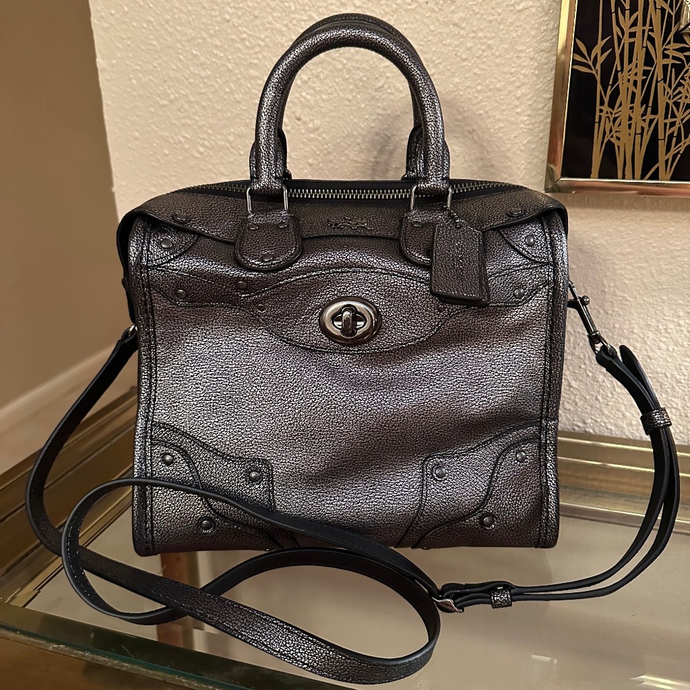 NWOT Coach Mini Rhyder 33 Metallic Pebbled Leather 36105 MSRP $425